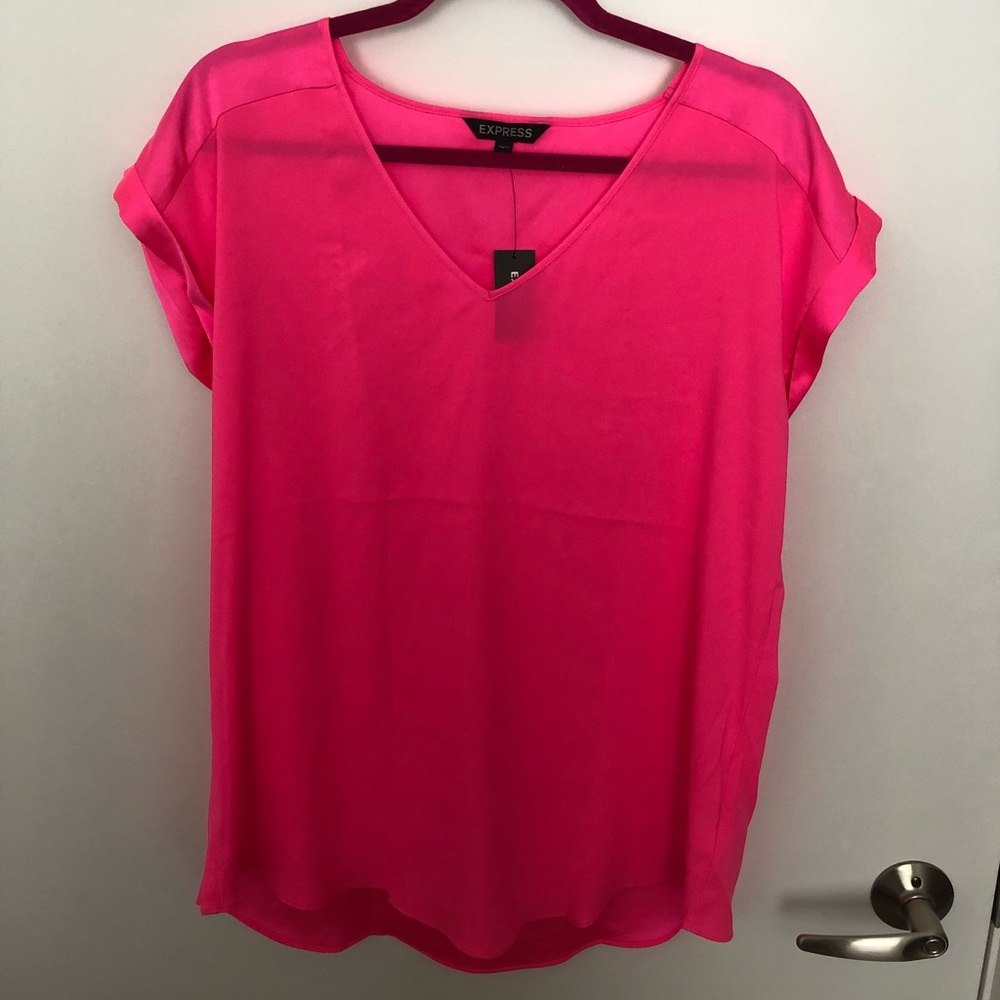 Hot pink Express blouse NWT